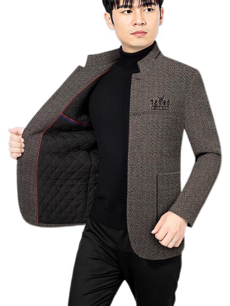 Men's Fleece-Lined Chenille Jacket for Autumn/Winter