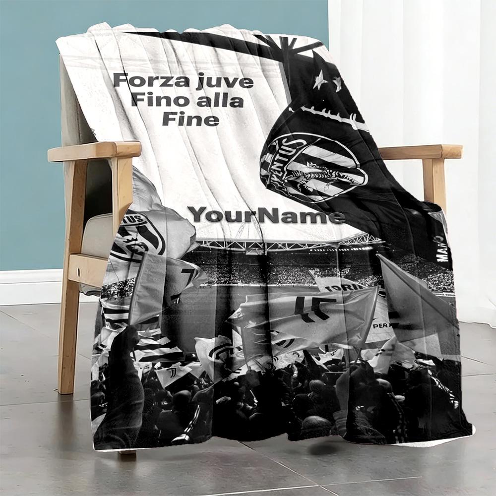 Juventus Personalized Name Blanket Lightweight Customizable Blanket Durable Comfort Perfect for Chair Livingroom Bed Office Four Seasons Universal