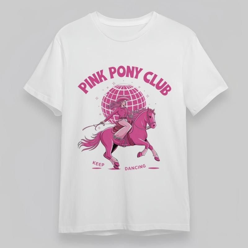 Women's Plus Size Soft T-Shirt Pink Pony Club Keep Dancing Equestrian Woman Tee