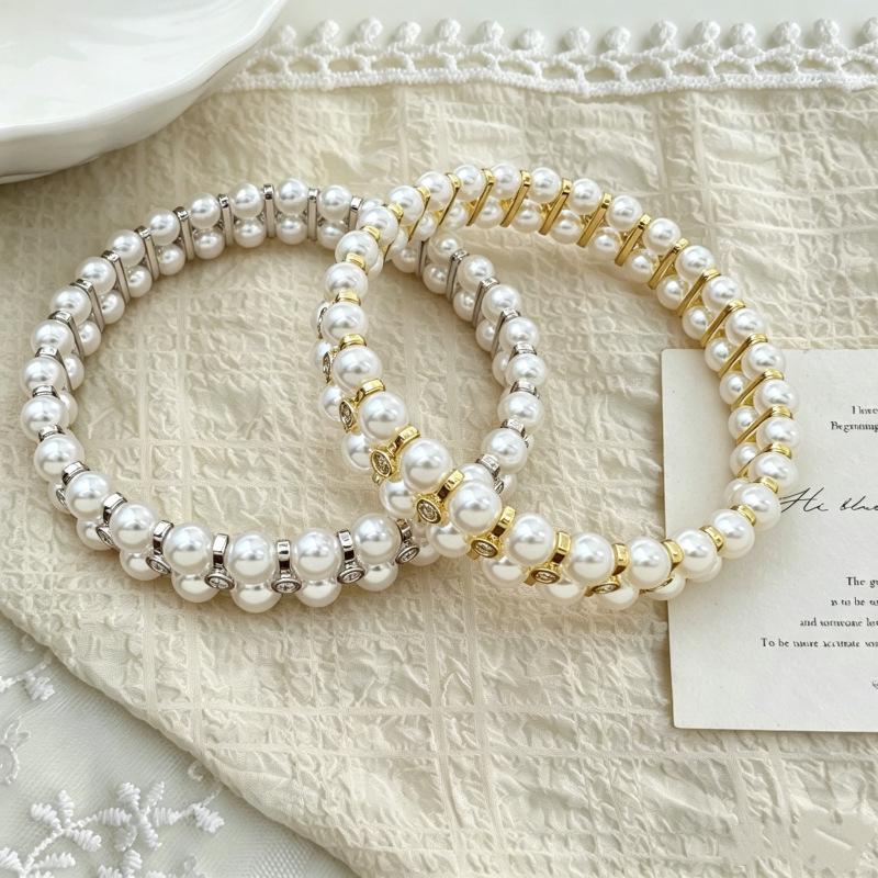 Elegant Double-Layer Imitation Pearl Bracelet - Stylish, Versatile Jewelry for Women