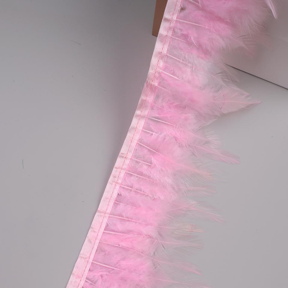 10Meters Hackle Feather Trim Rooster Neck Feather Ribbon Pheasant Feathers Fringe for Crafts Accessories Sewing Decoration