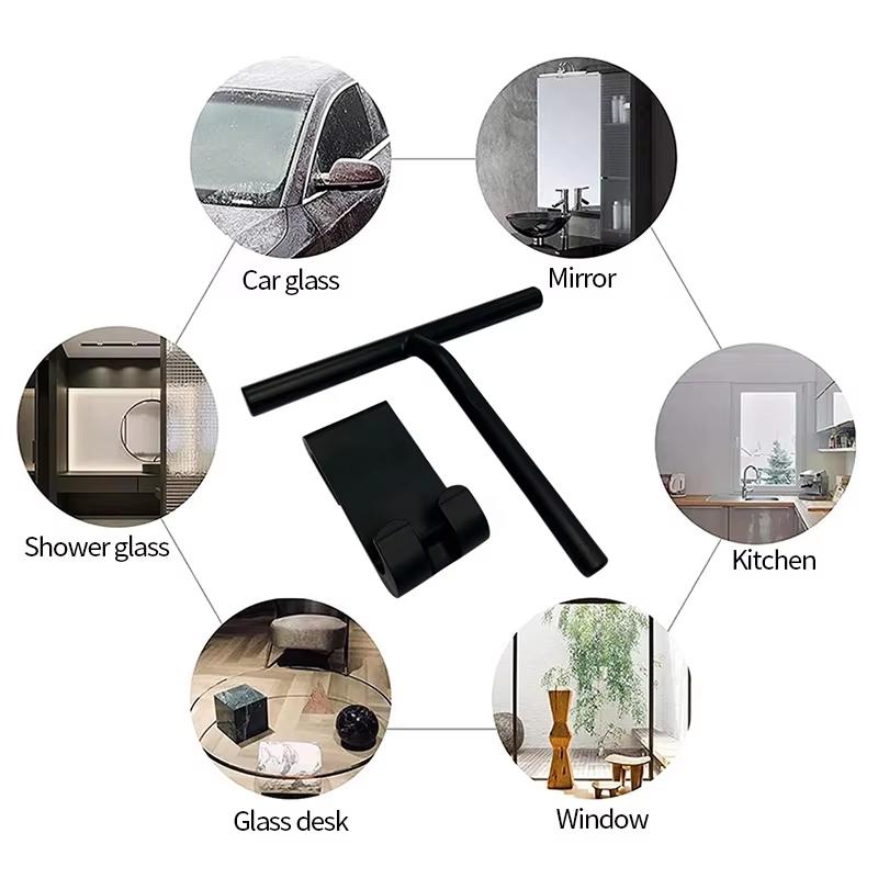 Portable Glass Scraper Silicone Scraper Window Scraper Bathroom Mirror Scraper With Hook Household Cleaning Tools