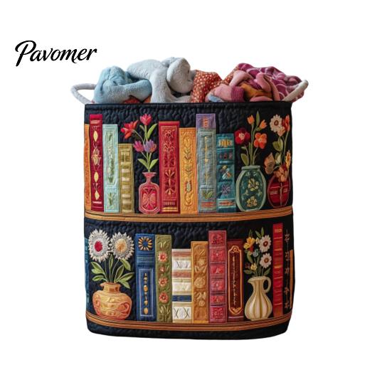 Cozy Laundry Hamper Quilted Basket, Thick Durable Fabric Storage Hamper, with Lightweight Basket Reinforced Handles, Clothes Toys Organizer