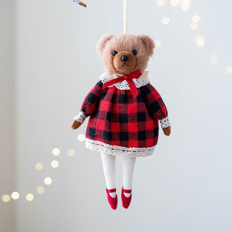 Bear Couple Ornament with Soft Plush Materials Gift for Bag Decoration Fashionable Animal Pendant Accessory