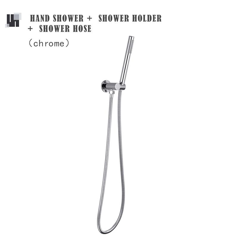 

Matte Black Hot And Cold Shower System Sets 2 Function Bathroom Shower Mixer Tap Hand Held Head Bath Rainfall Shower Kit Chrome