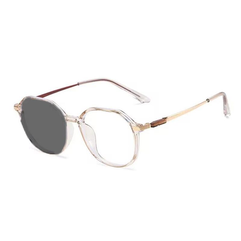 Fashion Pochromic Glasses Vintage Square Frame Anti Blue Lights Eyeglsses Women Men  Chameleon Eyewear UV400 Sun glasses