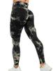 Women's Tie-Dye Peach Yoga Leggings - High Waist, Hip Lift, Sports & Running Fitness Pants