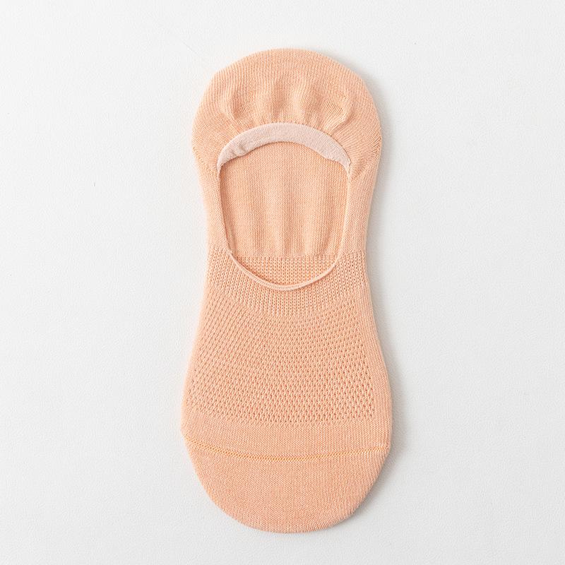 Women's Boat Socks, Shallow Mouth Invisible Solid Color Cotton Socks, Anti-slip and Non-dropping, As Well As Summer Thin Short Socks, Breathable