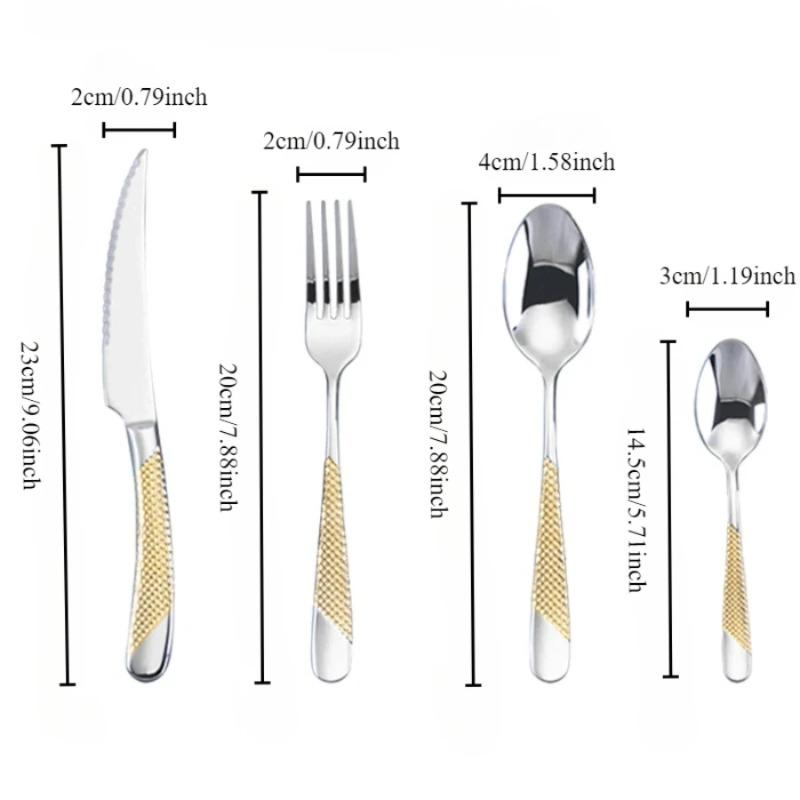Luxury Gold Silverware Set Stainless Steel Cutlery Set Elegant Tableware Forks Spoons Knives For Hotel Restaurant Home Dining