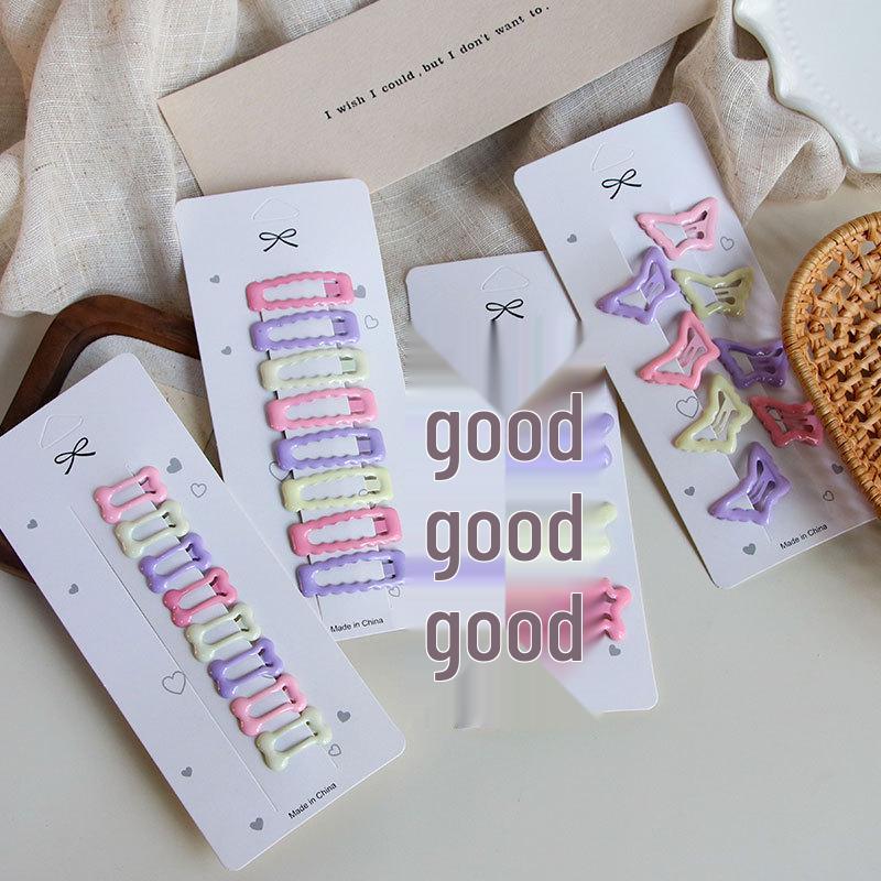 Dopaminfarbene Haarspangen: Süßes Stern- & Herz-BB-Clip-Set für Mädchen & Frauen