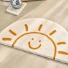 Sunflower Shape Round Carpet Cartoon Bedside Rug Non -Slip Kids Bedroom Table Floor Mats Children Soft Doormats Home Decor