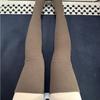 Autumn And Winter Milk White Thermal Stockings Jk College Style Splicing High Tube Socks Japanese Women'S Pile Socks White Knee Socks