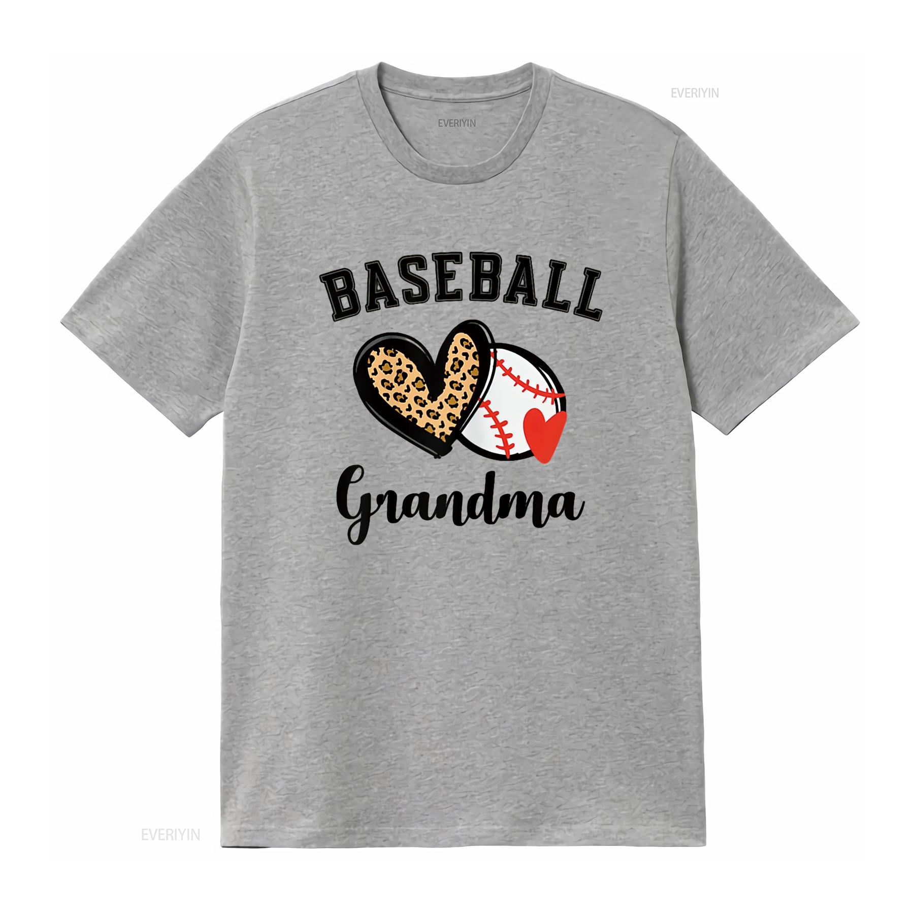 Бейсбольная Бабушка Леопардовое Сердце Бабушка Футболка винтажная Стирка Мягкая модная уличная одежда с принтом Универсальная S