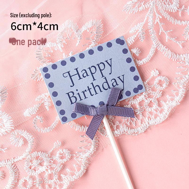 Writable Birthday Cake Decoration Bow with Blessings Card