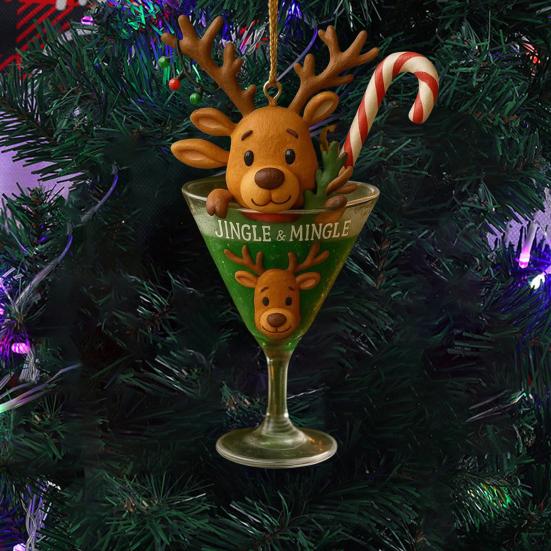 Christmas Ornament Drink Cup Hanging Charm Personalized Holiday Lanyard Decorations for Family Friends