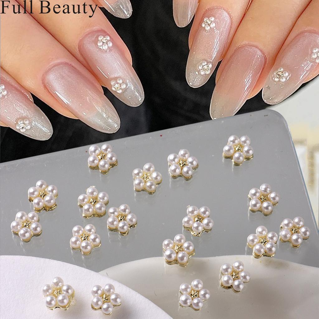 New Nail Art Jewelry Light Luxury Three-dimensional Mini Pearl Flower Mixed Small Flower Jewelry