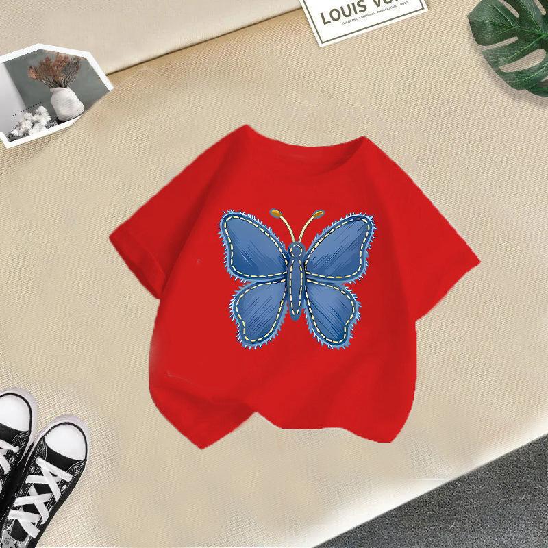 T-shirt décontracté à manches courtes pour enfants - T-shirt d'été ample pour filles avec nœud