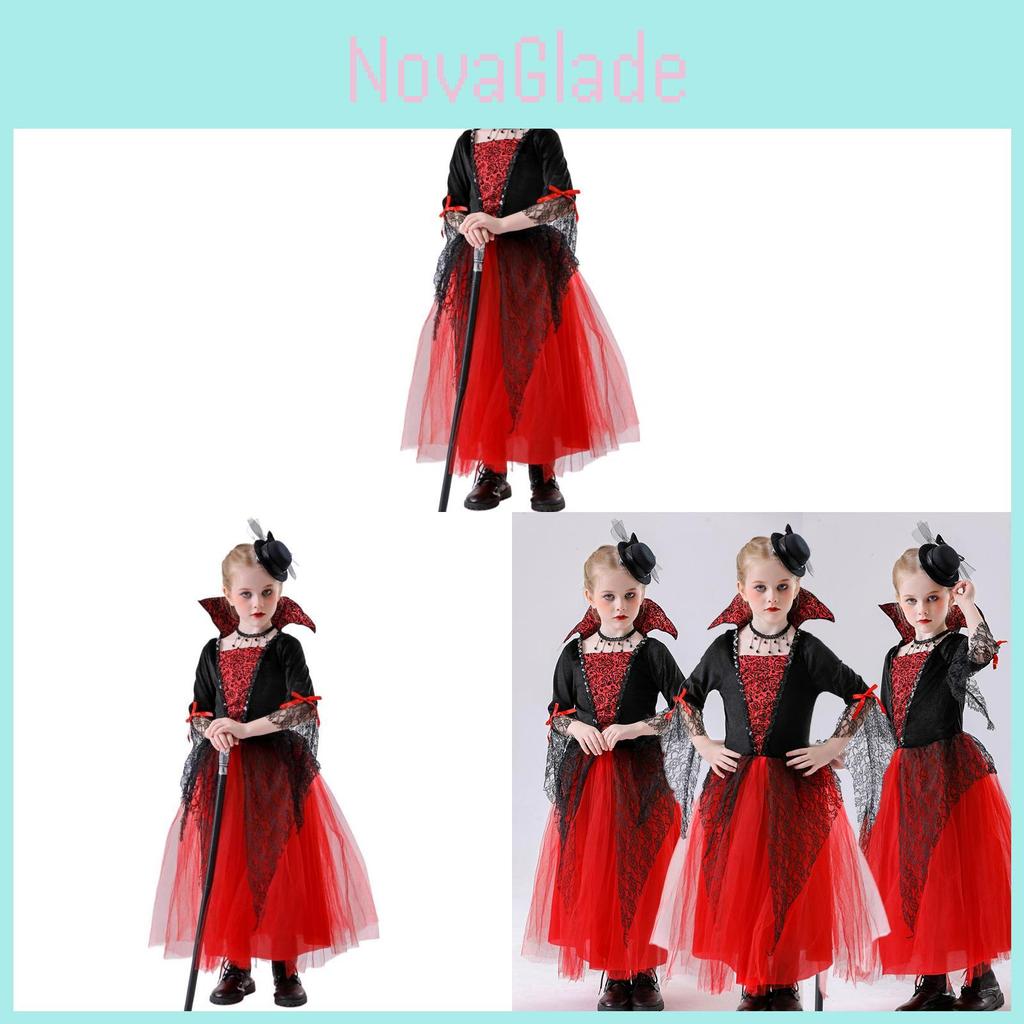 Halloween Costume Children Vampire Demon Witch Princess Dress For Stage Play