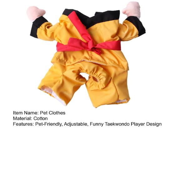 Taekwondo Player Dog Costume Funny Kung Fu Pet Apparel with Arm Cat Cosplay Costume for Dogs And Cats Party Attire Photo