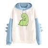 Women's Printed Contrasting Dinosaur Loose Casual Hoodie