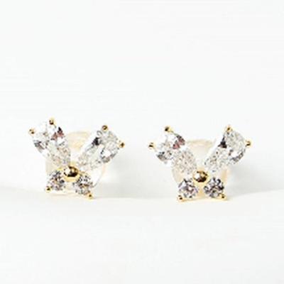 Schmetterling Ohrringe Silber Ohrläppchen Gast Look Gast Form Silber 925 Vergoldet Ohrläppchen Manschette Zirkonia