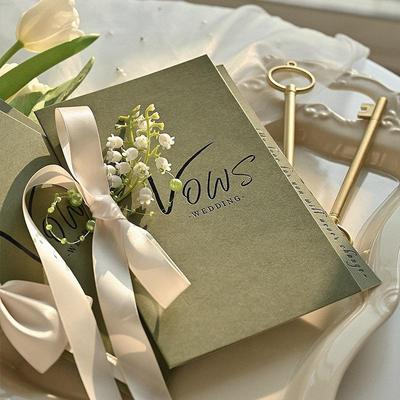 Wedding Vow Booklet: Bride & Parents' Speech Card for Marriage Confessions