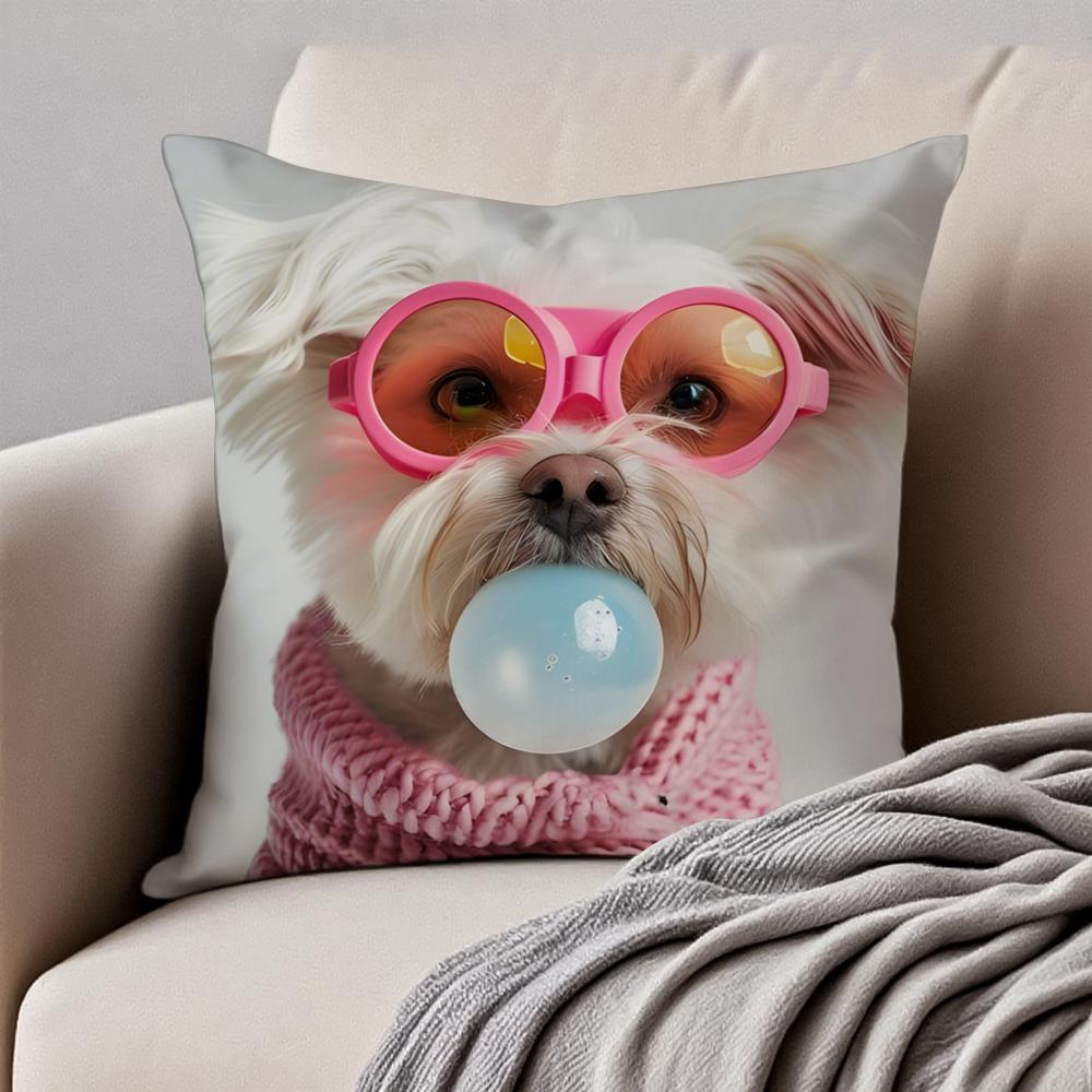 Vibrant Animal Bubble Fashion Tiger Cushion Cover Pillowcase Antidustmite Invisible Zipper Short Plush Sofa Cushion