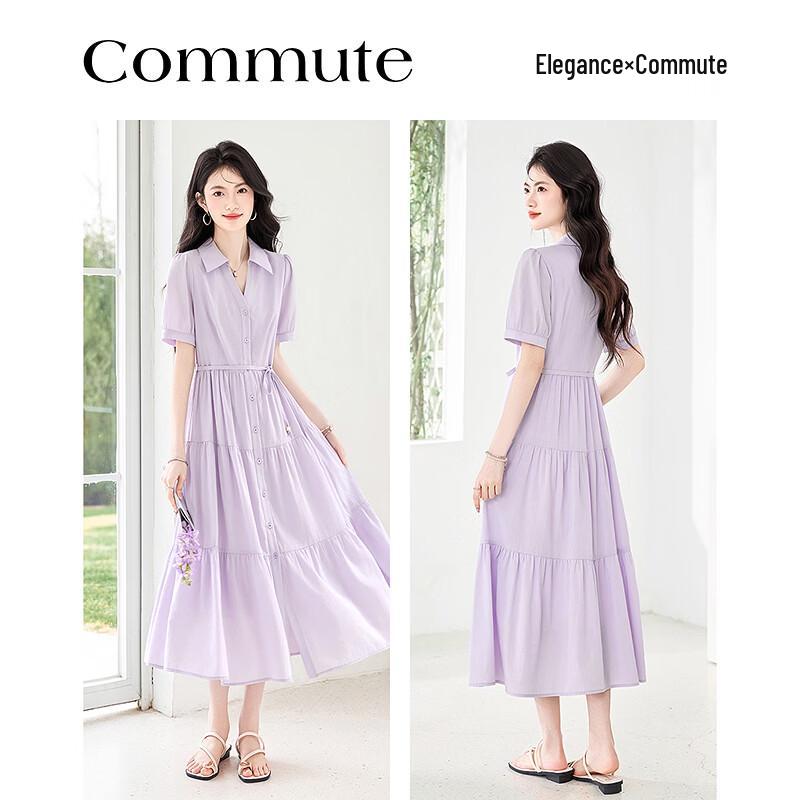 Sishui Nianhua Elegant Tie-Waist Short-Sleeve Midi Dress