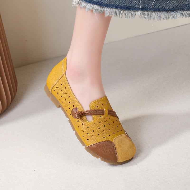 

Модные балетки Женские лоферы Летняя мода Обувь Лолиты Полые Уютные Женские сандалии 2025 Дизайнерский тренд Бренд Для ходьбы Женская обувь Zapatos 40 жёлтый