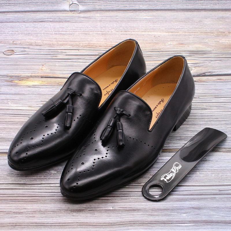 

FELIX CHU Men s Genuine Leather Tassel Loafers Casual Dress Shoes Wedding Party Gentleman Street Style Fashionable US 13