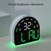 USB Powered Digital Alarm Clock with Mood Light TEMP Date Week 3-level Brightness Table Clock Auto Dimmable 12/24H LED Clock