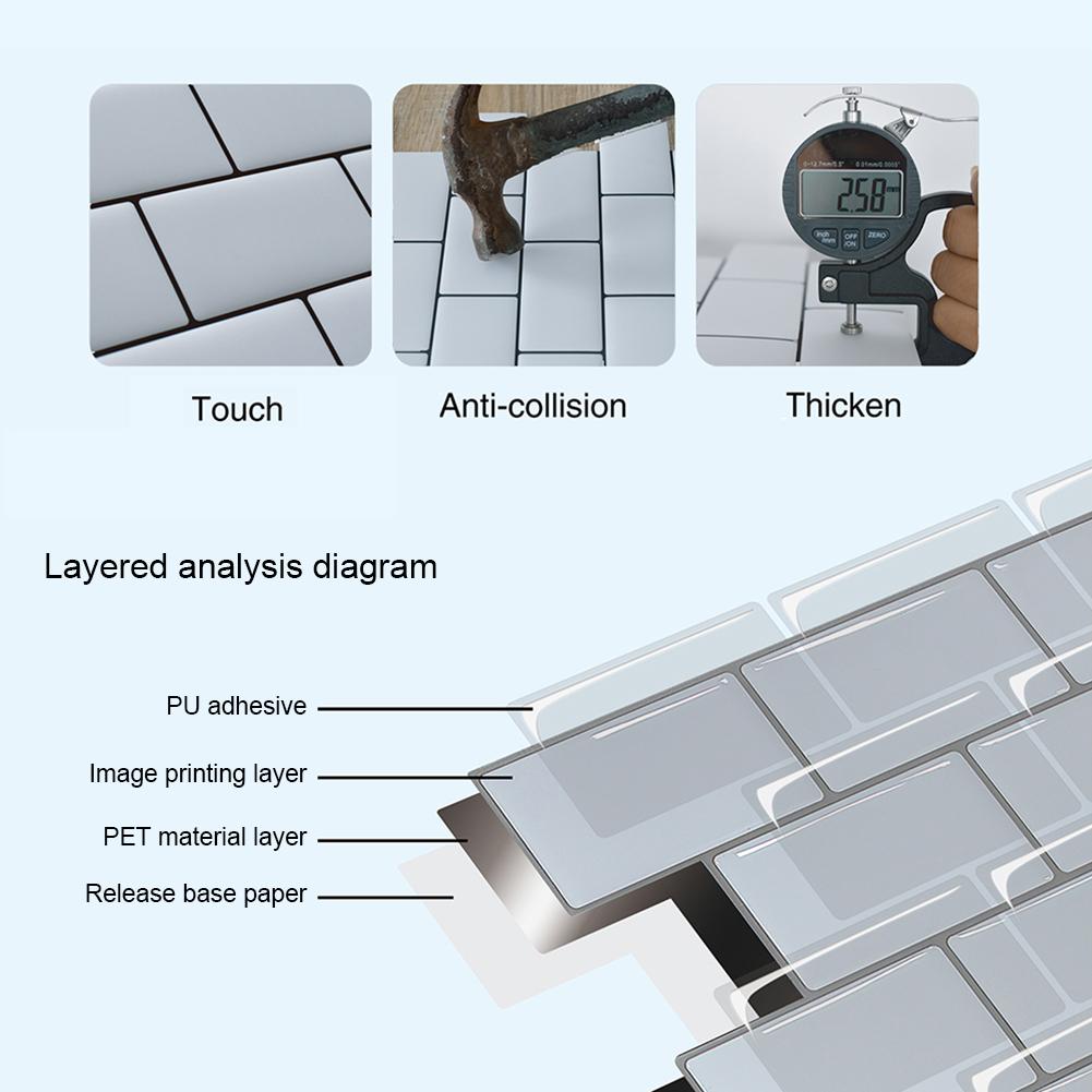 Self-Adhesive Tile Backsplash Sticker Background Wall Decoration For Indoor Home