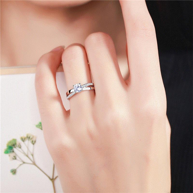 Lindon Classic Copper Alloy Zircon Ring Ladies Jewelry Wedding Promise Party Gift