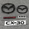 For Mazda CX-30 Black Front Logo CX30 Rear logo,SKYACTIV G E SKYACTIV X AWD Car Letter Badge Logo Trunk Decorative Sticker