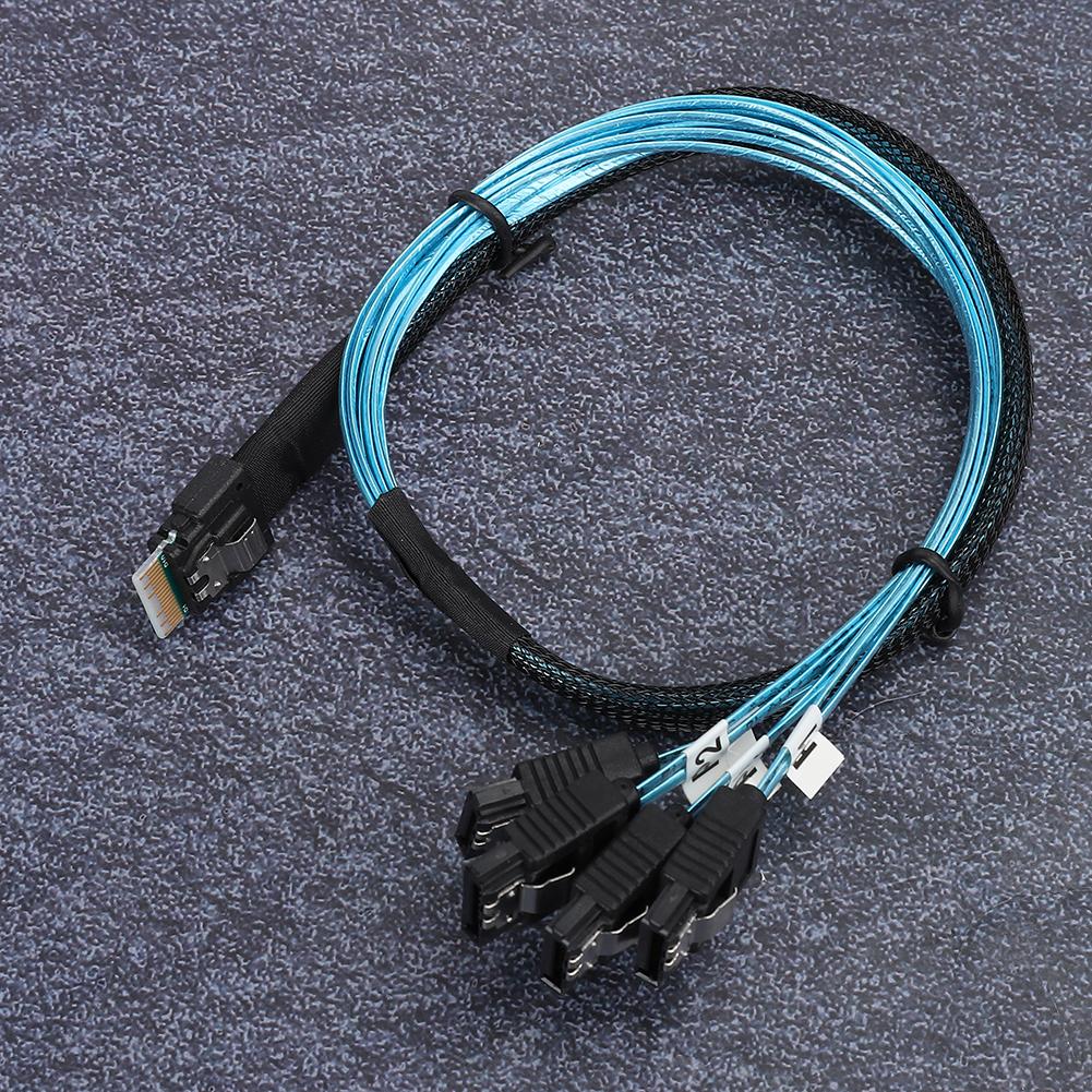 12Gbps Connecting Line MINI SAS 38p SFF‑8654 To 4 X Sata Server Data Transmission Cable