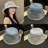 Denim Embellished Floral Fishing Hat For Comfortable Spring Wear Everyone For