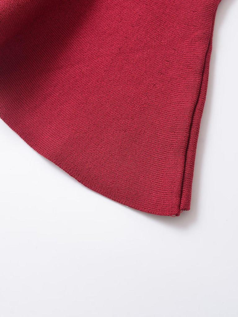 Winter 2024 Women's European-American Style Fashion Slit Top & Wide Hem Short Skirt