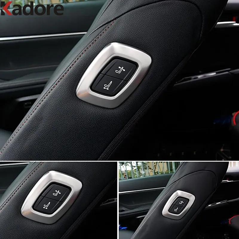 Car Copilot Seat Adjust Switch Button Cover Trim For Toyota Camry 70 2018- /Avalon - Steel Interior Accessories