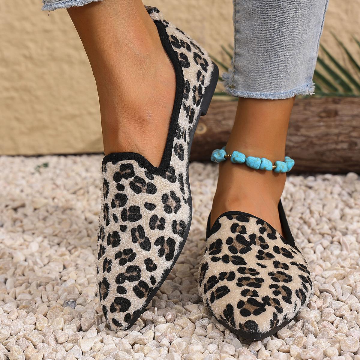 

Модные женские туфли-лодочки с острым носком, модный цветочный принт, удобные, неглубокие, повседневные лоферы, женская дышащая нескользящая обувь для ходьбы 43 бежевый