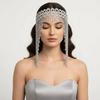 Long Tassel Sparkling Tiara Headdress Shiny Headpiece Cap Tassel Hair Chain  Party Props