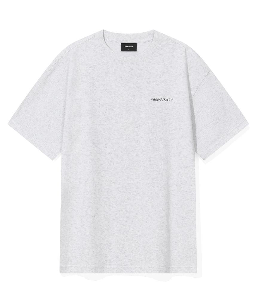 BEENTRILL B Daisy Hashtag T-Shirt (Ice Grey)