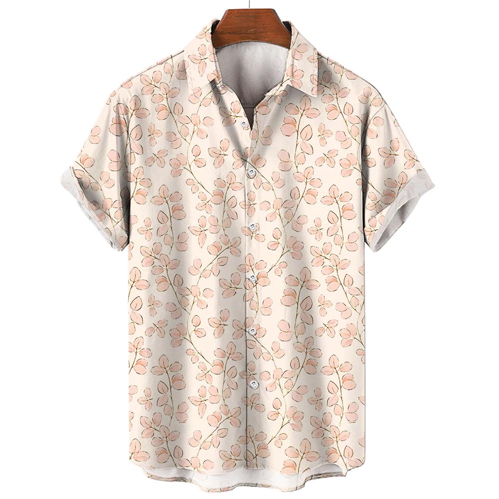 Floral Shirts Men's Summer Hawaiian Clothing Short Sleeve Tops Loose Holiday Seaside Social Lapel 3d Print Shirt