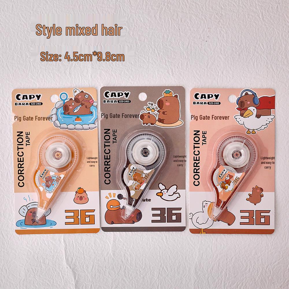 Capybara Correction Tape - Girly Heart Design, 5 Meters, Cute Cartoon Style White-out for Students Capybara - Random 1