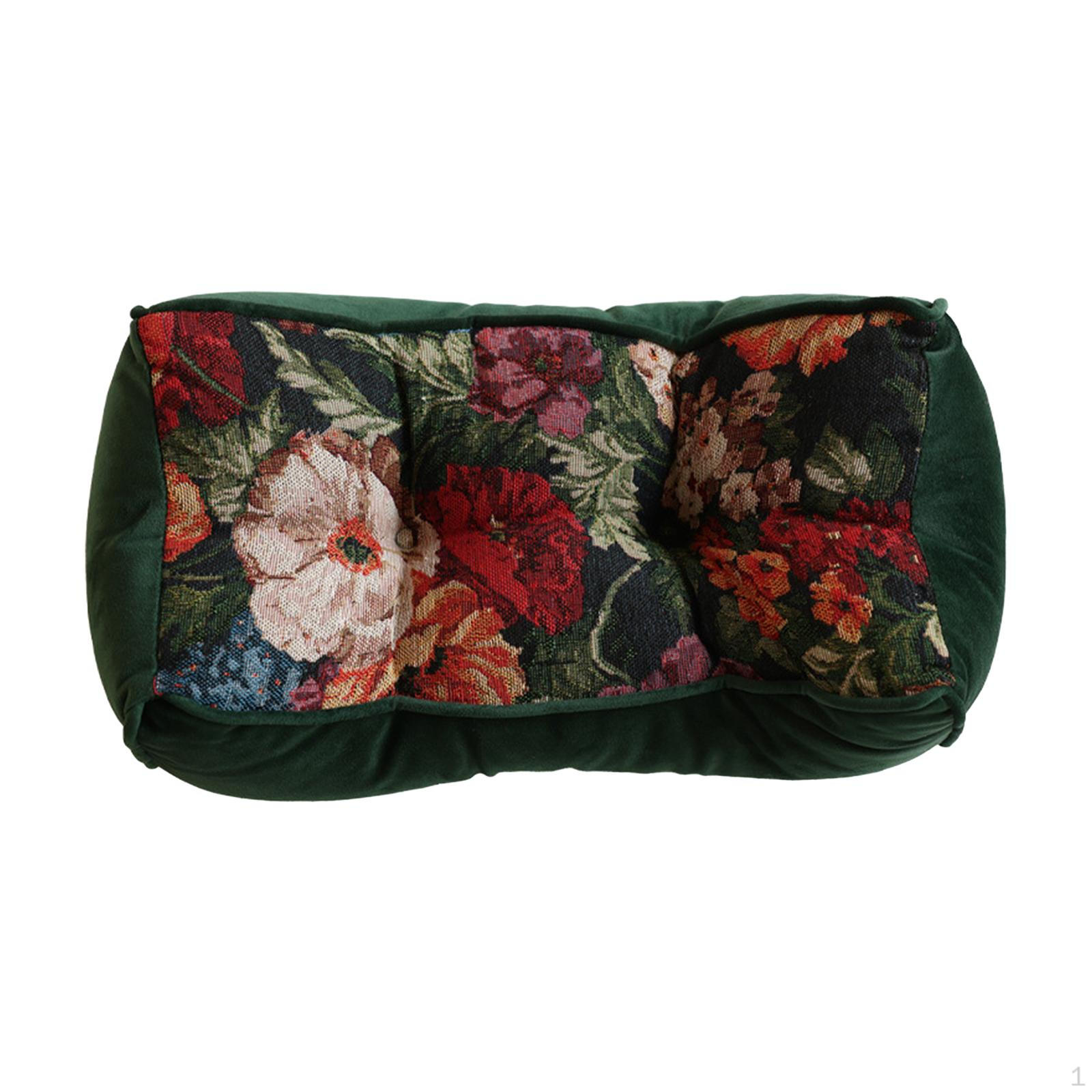 

Decorative Throw Pillow Couch Elegant Seat Cushion Ornament for Couches Flowers Dark Green