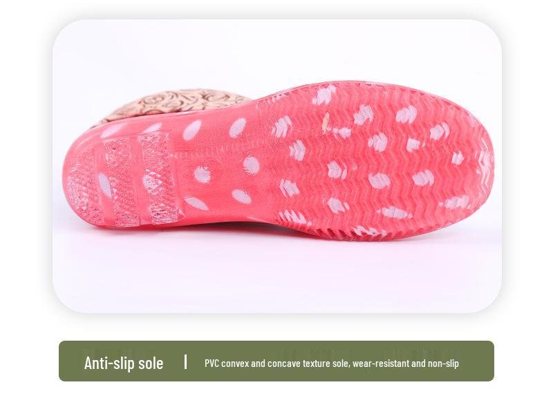 Crystal Warmth Damen Rutschfeste Wasserdichte Gummistiefel - Modisch, Verschleißfest, Samtgefüttert für Alle Jahreszeiten