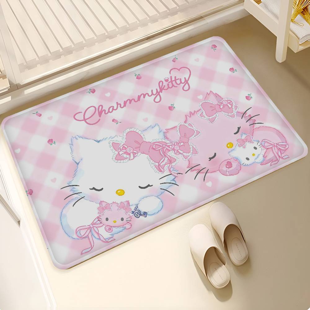 

Cute Charmmykitty Door Mat Kids Room Bedroom Decoration Balcony Anti-Slip Doormat Living Room Doormat Area Rug 40x60cm
