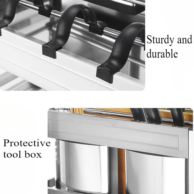 Iron Kitchen Cabinet Storage Sliding Drawer Organizer Household Freestanding Narrow Drawers Stainless Steel Spices Container