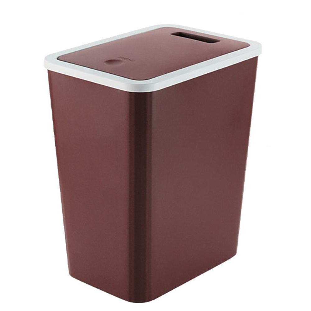 Household Trash Can With Lid Modern Plastic Small Garbage Can Wastebasket Pop-up Lid For Bathroom Kitchen And Living Room