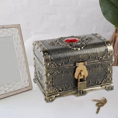 Children's Pirate, Pirate Treasure Box with Lock Accessories, Decorative Vintage Box, for
