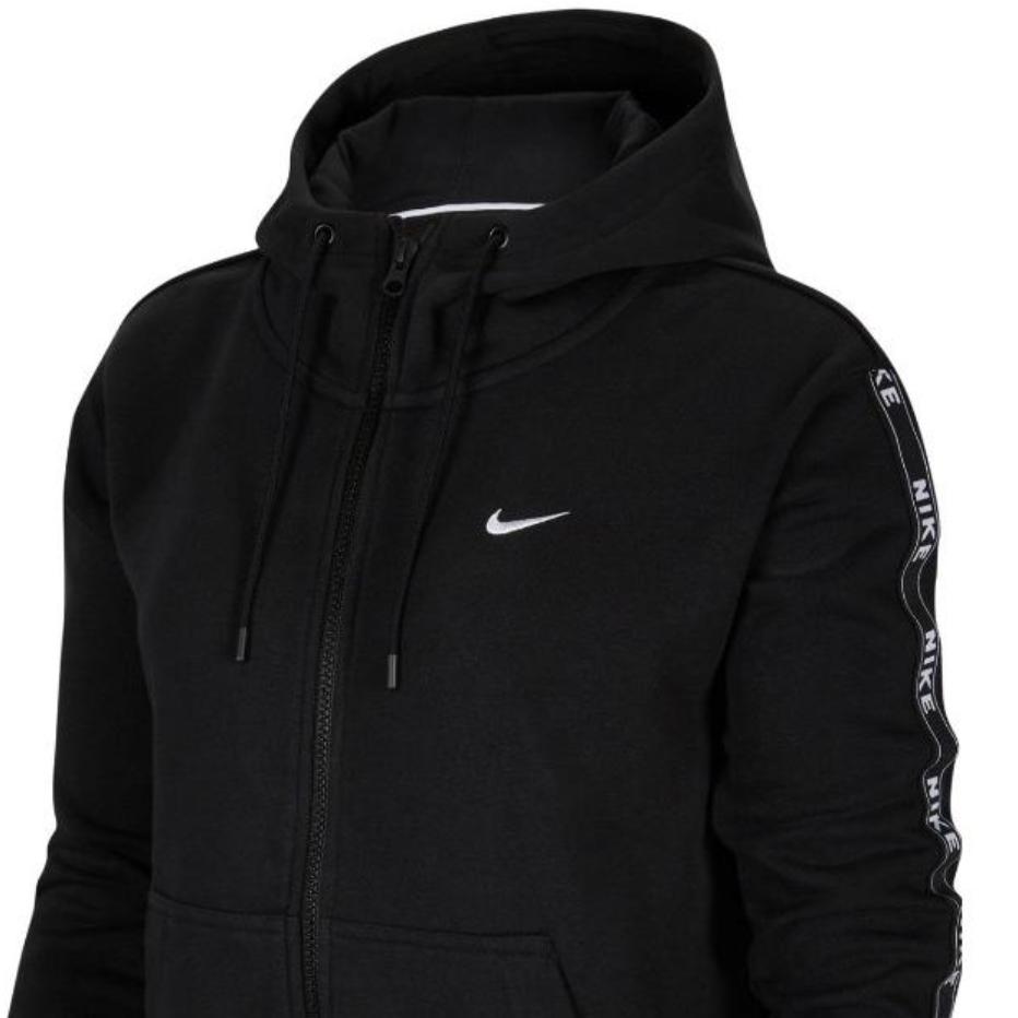 Nike Logo Knit Sports Casual Hooded Jacket Women Jackets Black CN6869-010